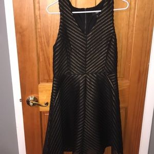 Black/Gold Pleated Dress
